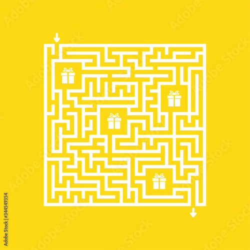 Abstact labyrinth. Game for kids. Puzzle for children. Maze conundrum. Find the right path. Color vector illustration.