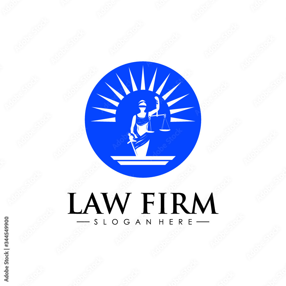 justice lady law firm logo design vector