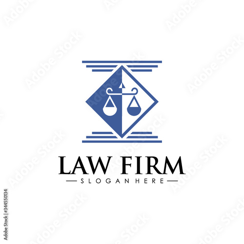 modern scale law firm logo design vector