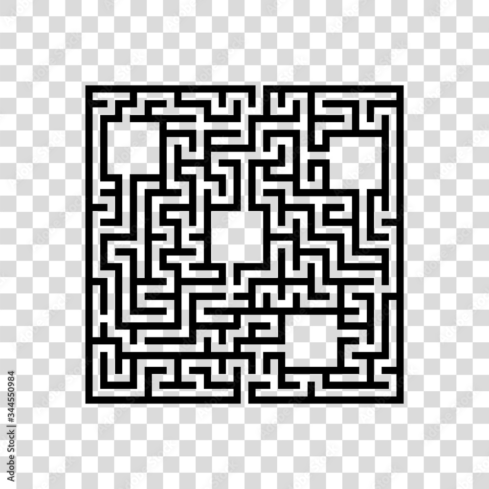 Abstact square labyrinth. Educational game for kids. Puzzle for children. Maze conundrum. Find the right path. Vector illustration. Abstact square labyrinth. Educational game for kids. Puzzle for children. Maze conundrum. Find the right path. Vector illustration.