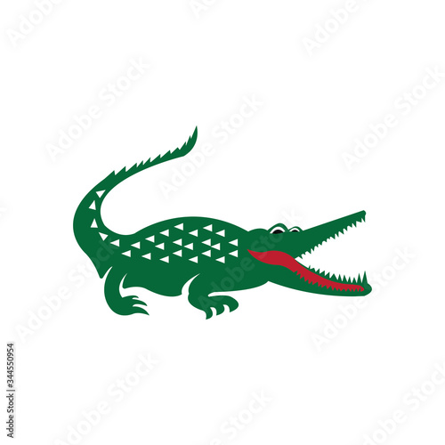 crocodile illustration simple logo design vector