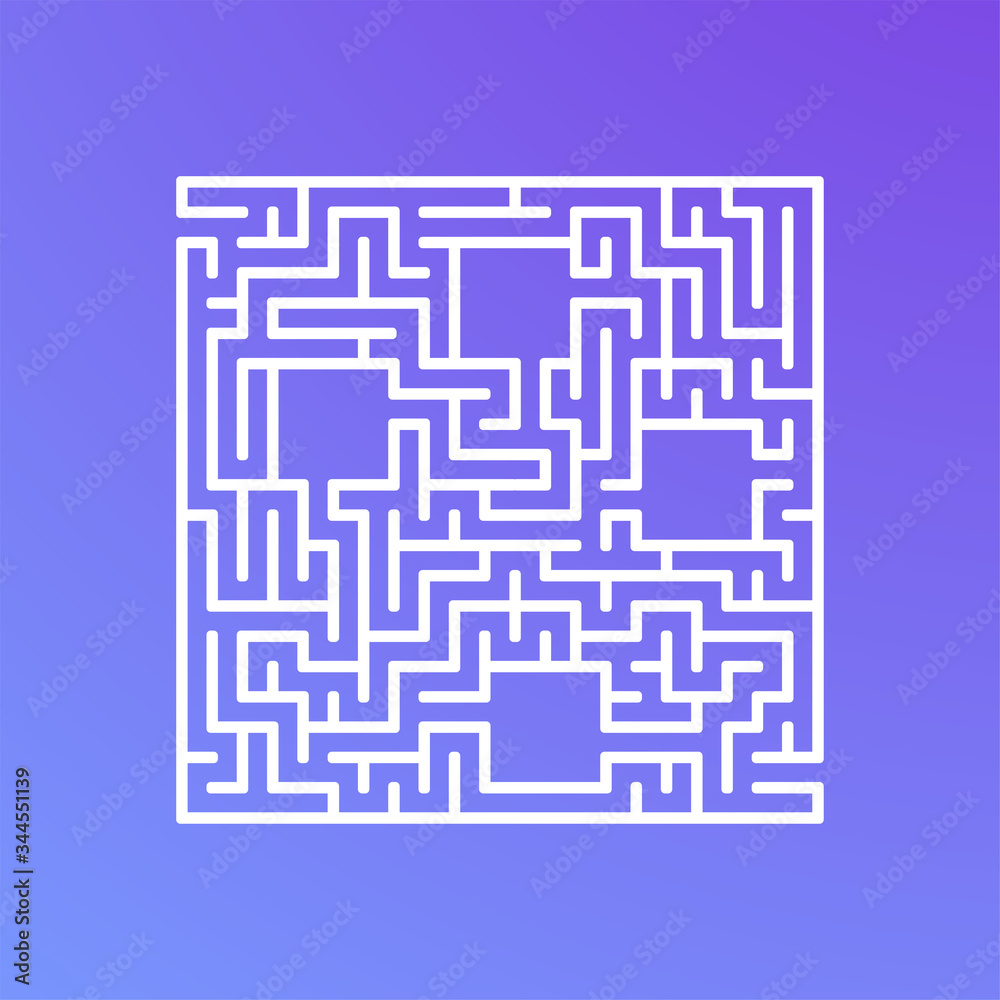 Abstact square labyrinth. Educational game for kids. Puzzle for children. Maze conundrum. Find the right path. Vector illustration. Abstact square labyrinth. Educational game for kids. Puzzle for children. Maze conundrum. Find the right path. Vector illustration.