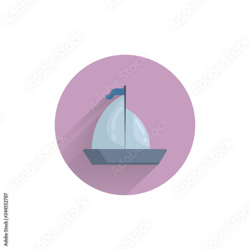 sailing colorful flat icon with long shadow. sail flat icon