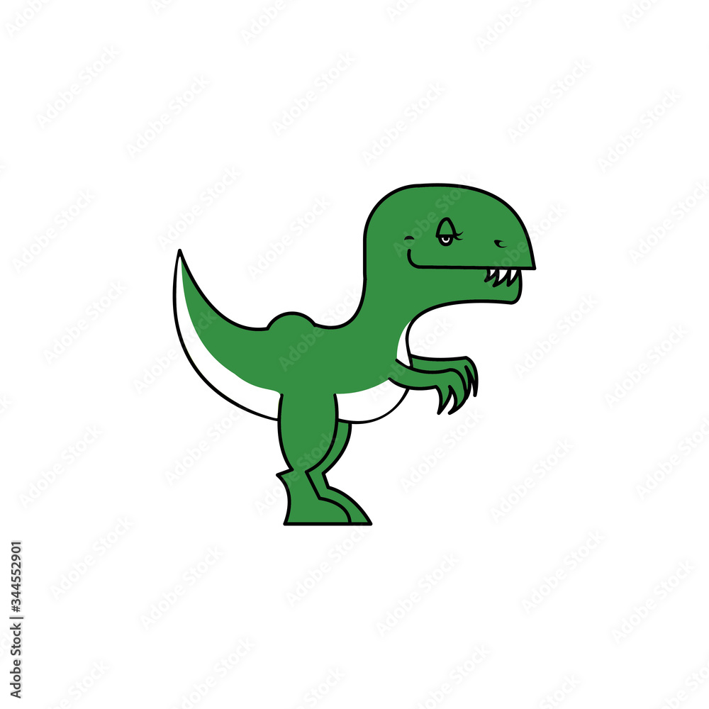 Obraz premium dinosaur simple color illustration vector design