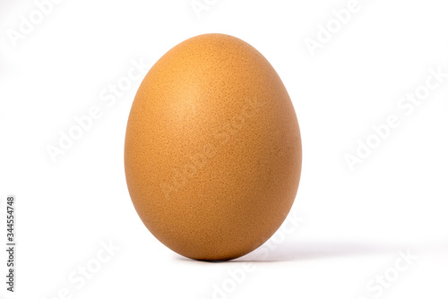 Picture of an egg laying vertically with a white background