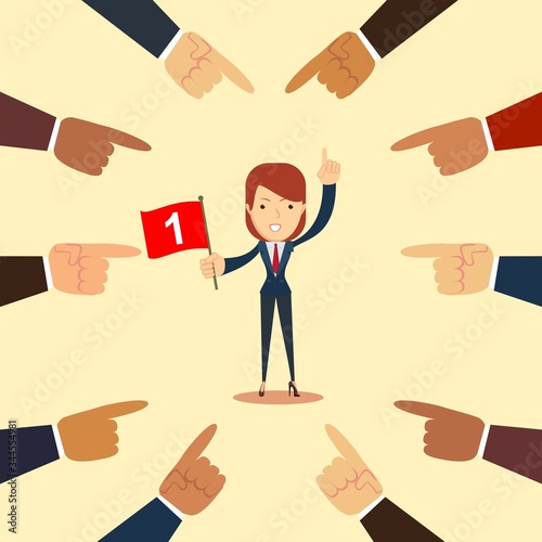 pointing hands. Hand with pointing finger. Stock flat vector illustration.