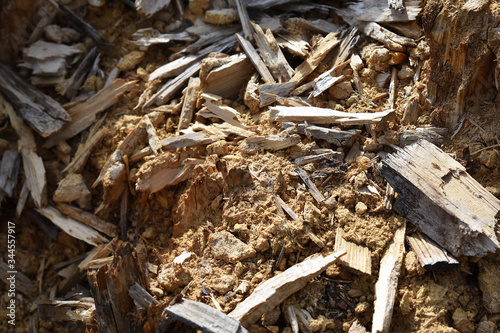 Sägemehl und Hackschnitzel als Biomasse für Energiegewinnung für Heizen