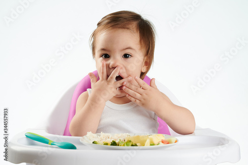 Baby eat with hands