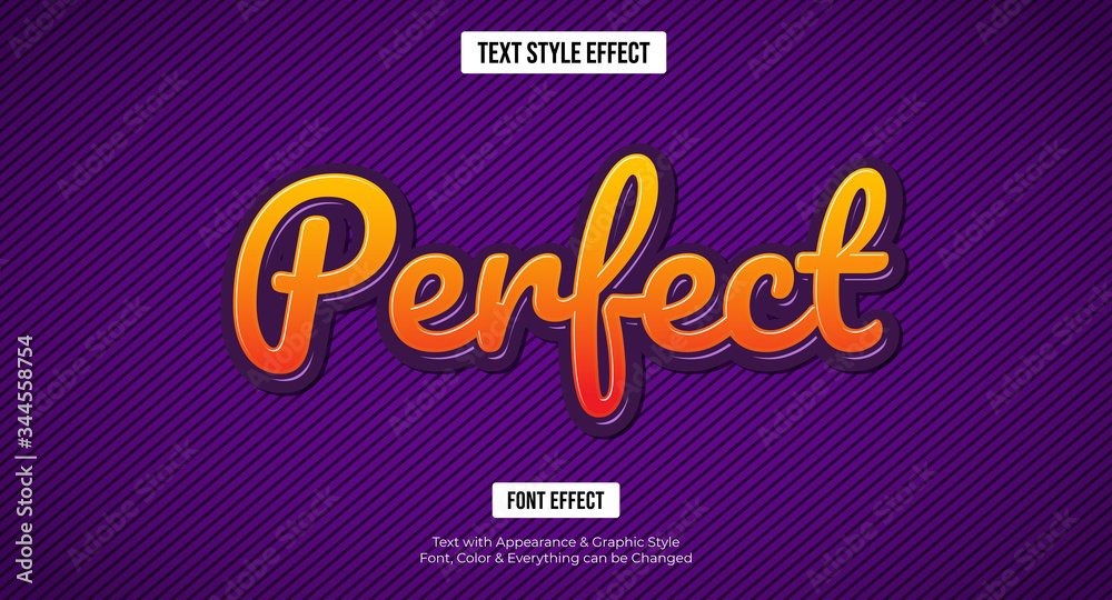 3D orange text effect, Editable text effect