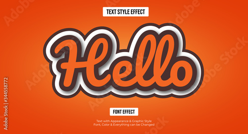 Hello text effect, Editable text effect