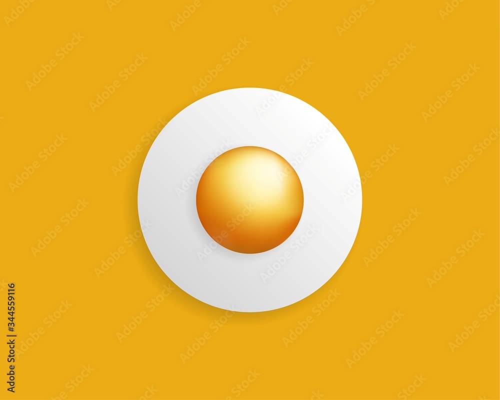 Fried egg omelette on orange background Fried egg omelette on orange background