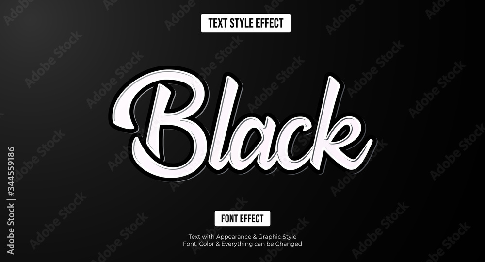 Black text effect, Editable text effect Stock Vector | Adobe Stock