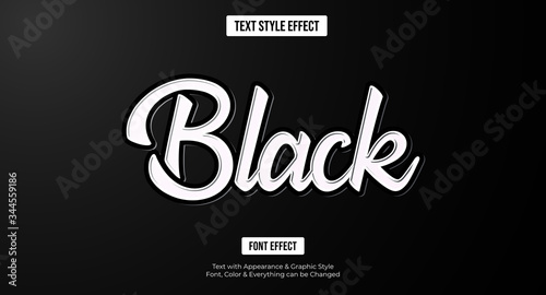Black text effect, Editable text effect