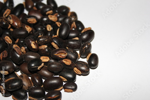 The seeds of Mucuna pruriens(believed to help maintain male sexual performance.) photo