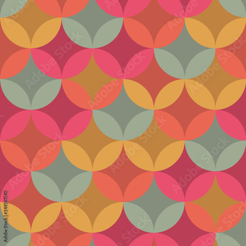 Vintage vibes gold and pink circles pattern