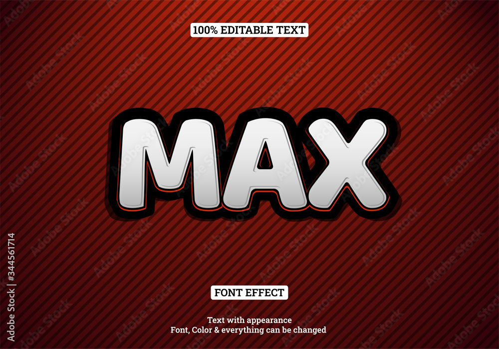 Max bold style text effect, Editable text effect Max bold style text effect, Editable text effect
