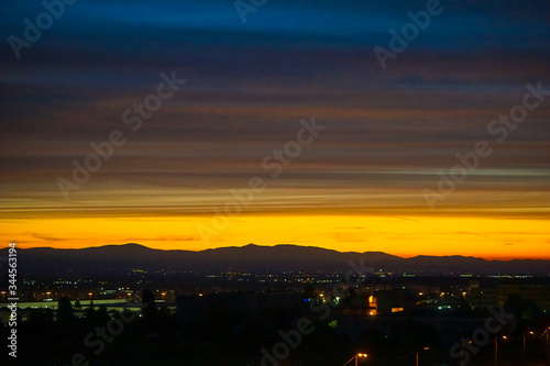 sky sunset gorgeous yellow blue city