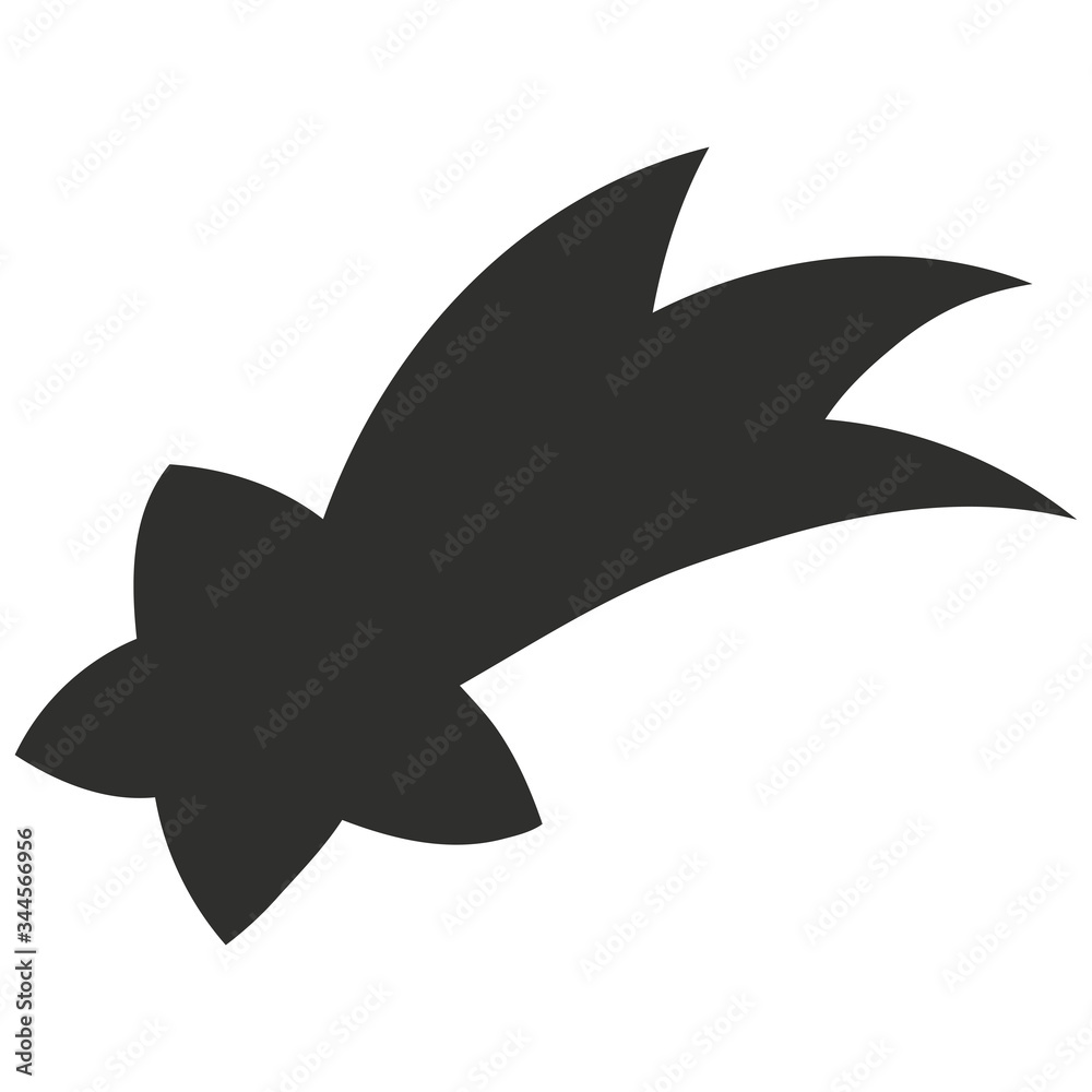 Black silhouette. Falling star. Vector illustration isolated on white background. Design element. Template for your design, books, stickers, posters, cards, child clothes. Black silhouette. Falling star. Vector illustration isolated on white background. Design element. Template for your design, books, stickers, posters, cards, child clothes.
