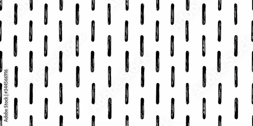 Vector geometric textured line pattern with doodle single vertical grunge line on white background. Simple sketchy background. Surface pattern design.
