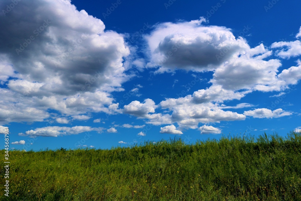 渡良瀬の空　爽やか　風景　春　杤木