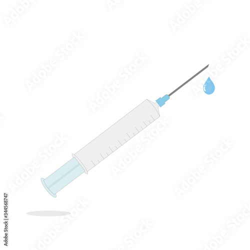 Injections and medicines Vaccine and syringe Vector icon illustration