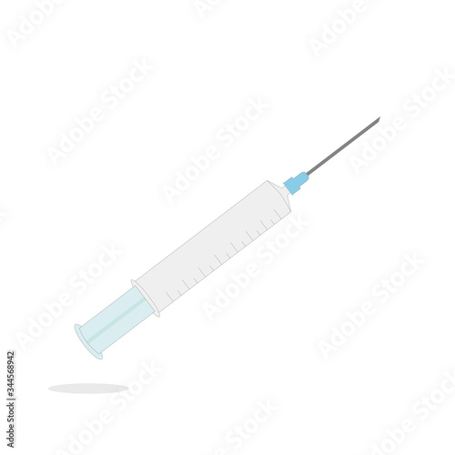 Injections and medicines Vaccine and syringe Vector icon illustration
