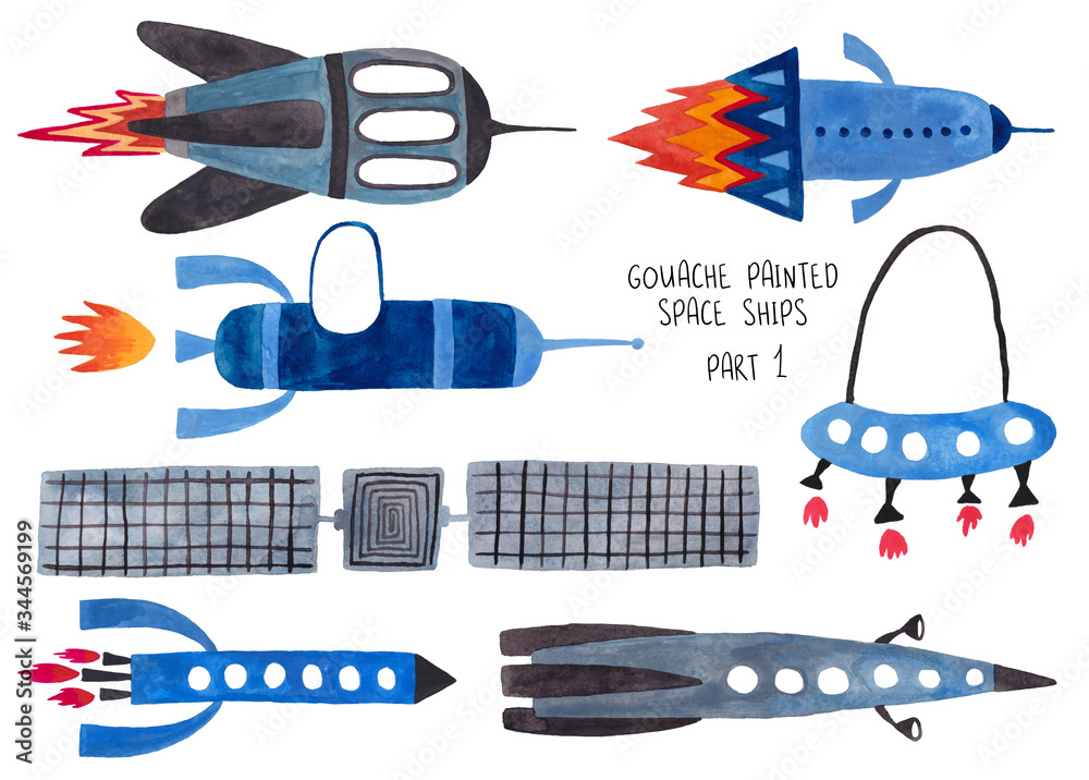Set Of Funny Space Ships Set Of Funny Space Ships