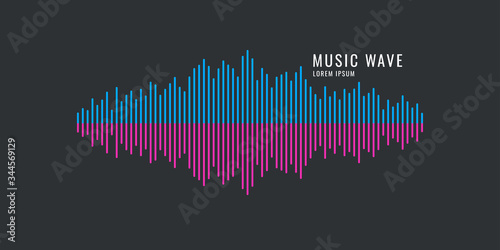 Vector illustration of music wave in the form of the equalizer