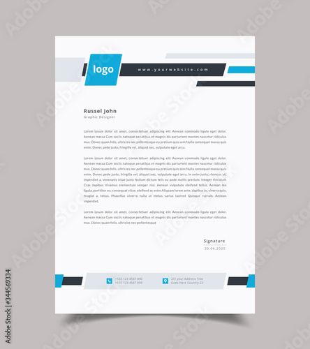 Corporate Modern Abstract Letterhead Design Template