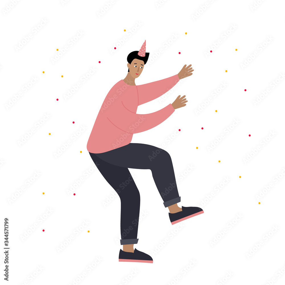 Festive party happy dancing people illustration