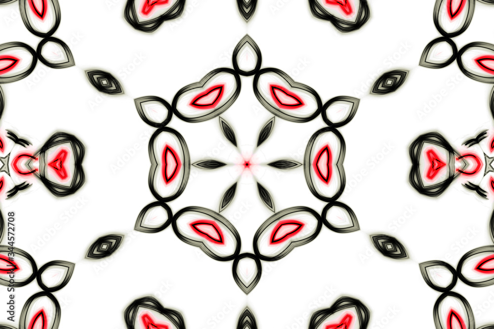 Greeting card in white and red - invitation card - decoration - fractal concept Greeting card in white and red - invitation card - decoration - fractal concept