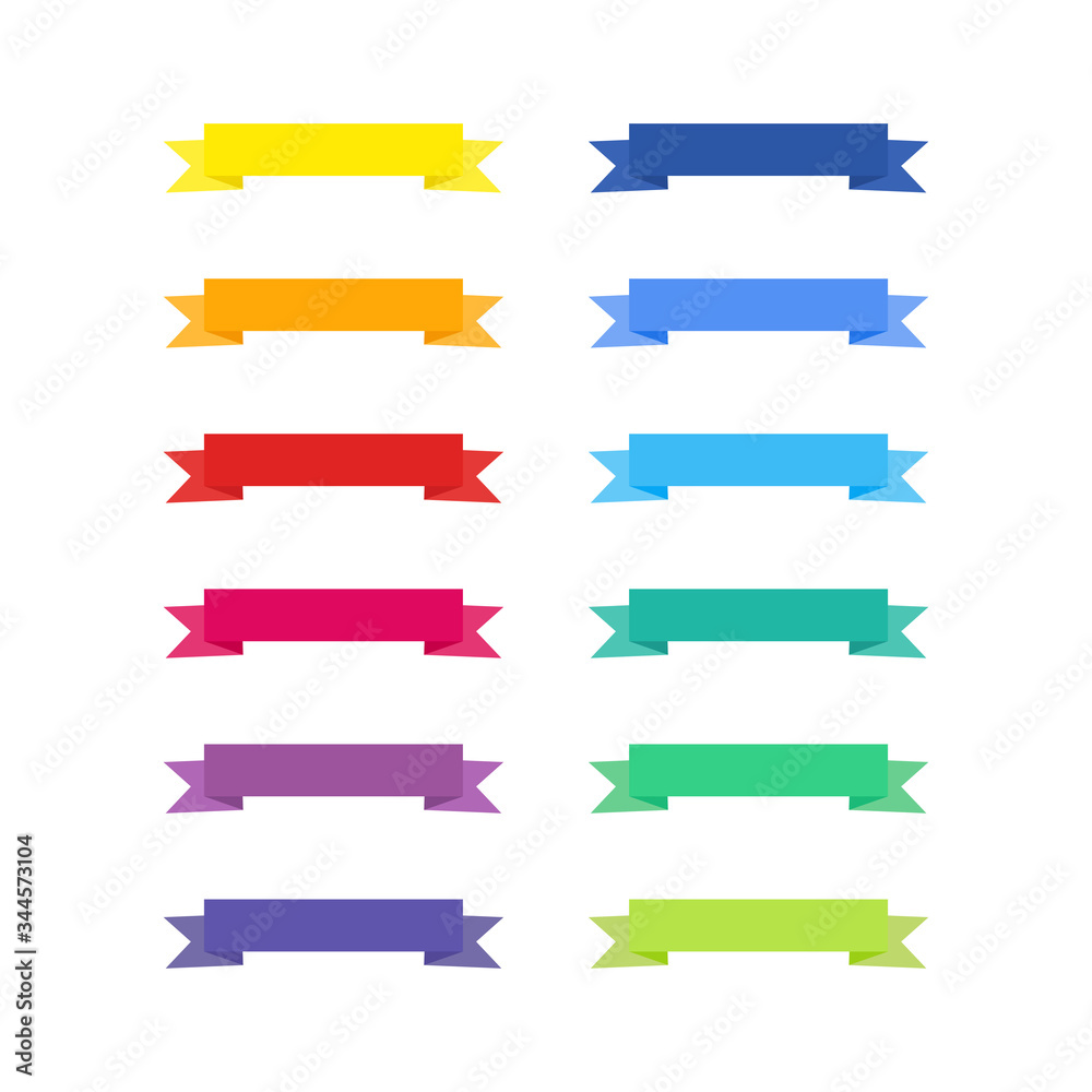 This is a set of colored ribbons on white background.