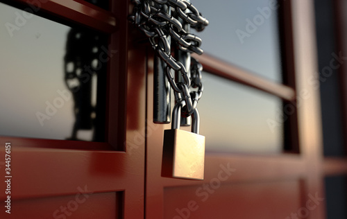 Shop Door Chained Lockdown photo