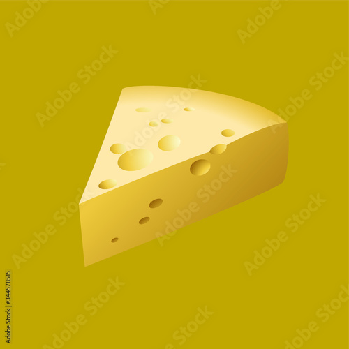 
Fresh yellow noble cheese on a yellow background