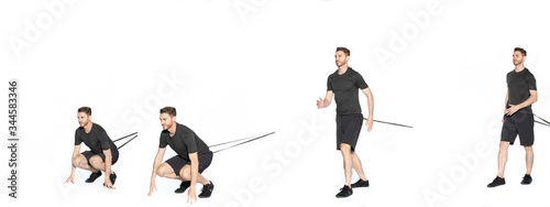 Band Resisted Frog Hop to Step Back