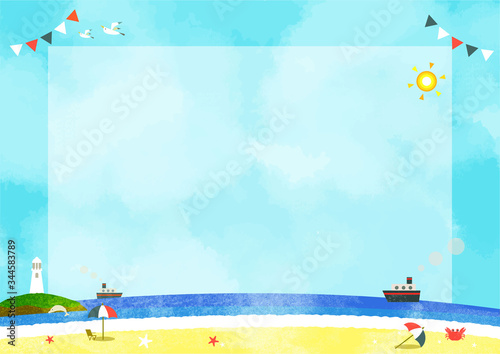 watercolor summer marine background © fumi