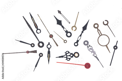 clock hands set isolated on white background