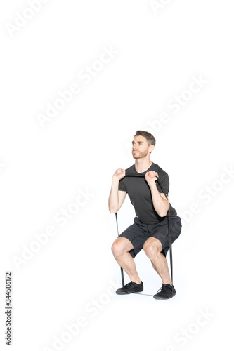 Band Resisted Front Squat Gym Exercise Image 2