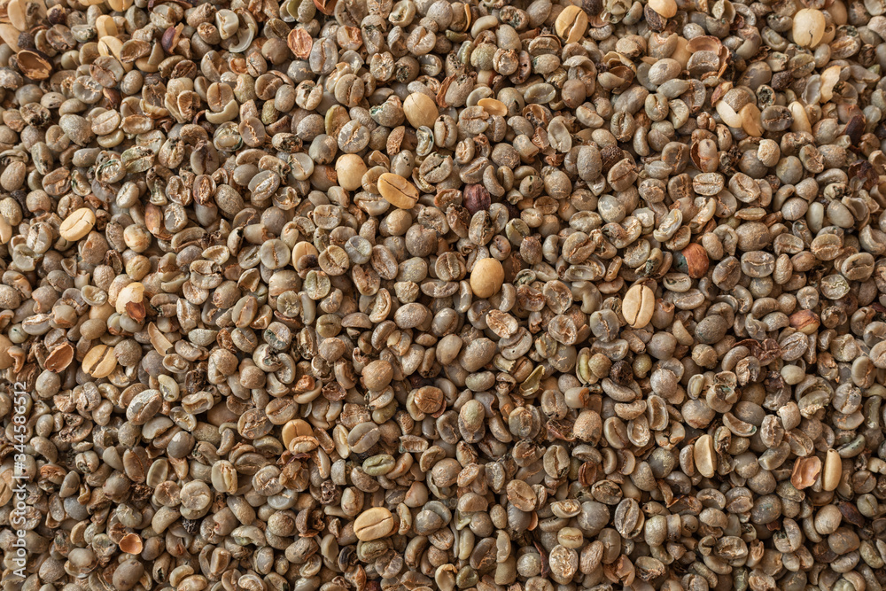 Inferior quality or unselected coffee beans Inferior quality or unselected coffee beans