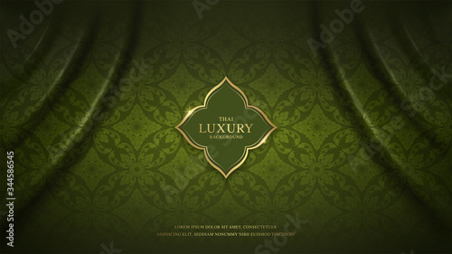 Thai art luxury banner, background pattern decoration for printing, flyers, poster, web, banner, brochure and card concept vector illustration