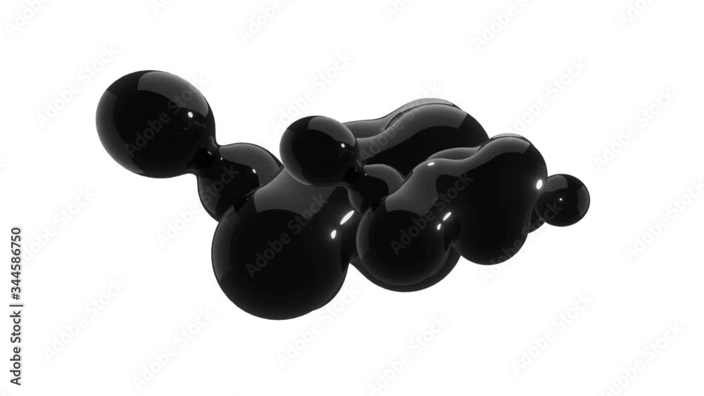 Animation drops of oil fusing. fluid blob, 3D Rendering Illustration Animation drops of oil fusing. fluid blob, 3D Rendering Illustration