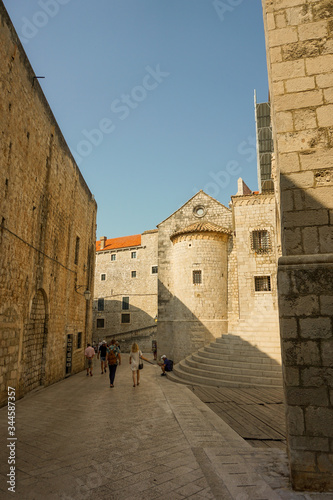 Early morning at the entrance to the old fortress of Dubrovnik