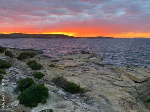 Colorfull Sunset in Saint Pauls Bay, Malta