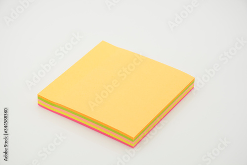 Multicolor notepad on white background.