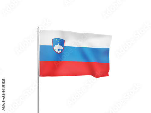 Free Download Slovenia flag waving white background 3D illustration - GFXLoad