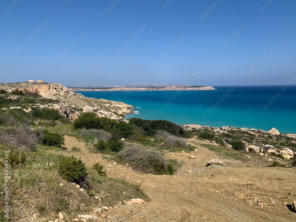 Tuffieha Bay Views. Lovely landscapes of the island of Malta.