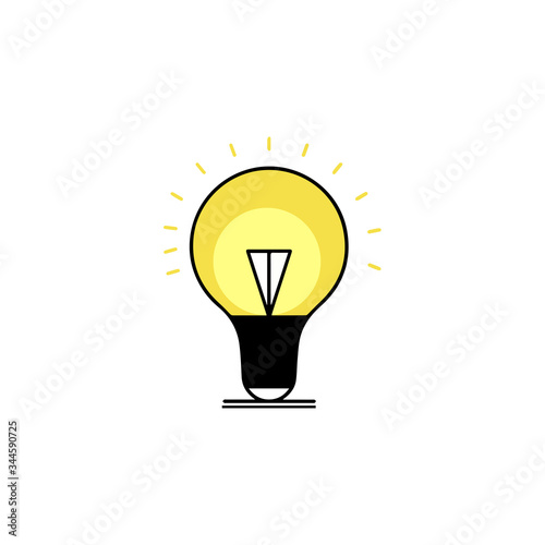 The light bulb icon vector, full of ideas and creative thinking, analytical thinking for processing. Full color illustration. EPS 10
