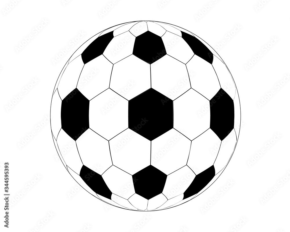 Soccer ball isolated on white, element for design. Isolated vector illustration