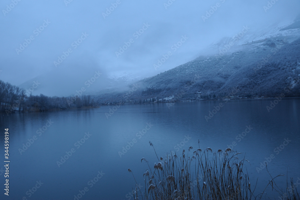 winter lake in italy winter lake in italy