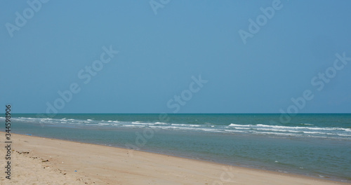 Beautiful sky and sandy beach © leungchopan